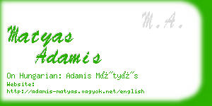 matyas adamis business card